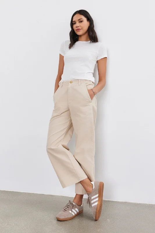 SABINE COTTON CANVAS PANT Chic Checkered Pants