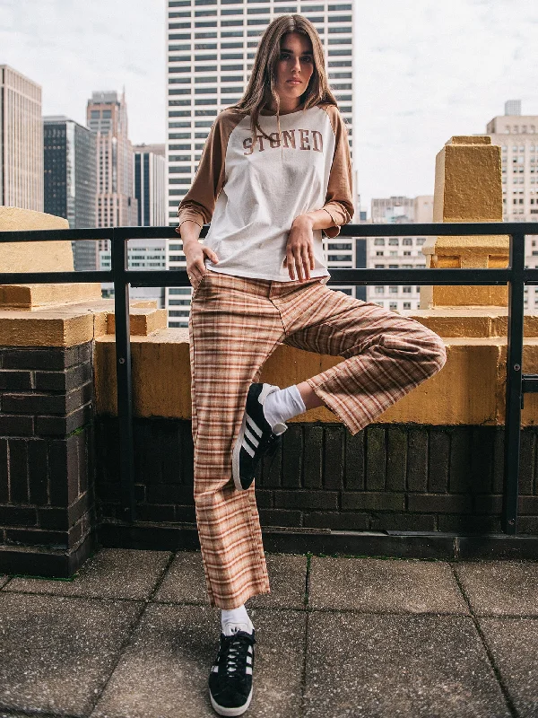 Thisthatthem Skate Pants - Toffee Wide-Legged Palazzos