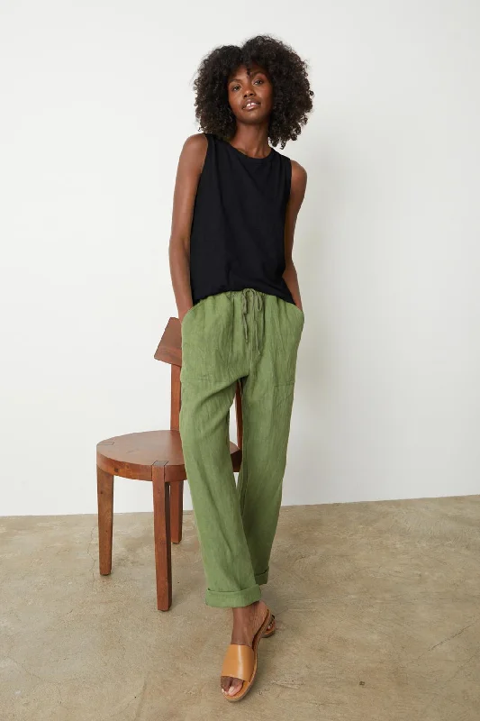CINDY HEAVY LINEN PANT Cozy Fitted Pants