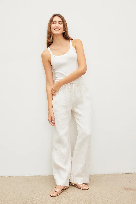 GWYNETH HEAVY LINEN PANT Classic Stretch Pants