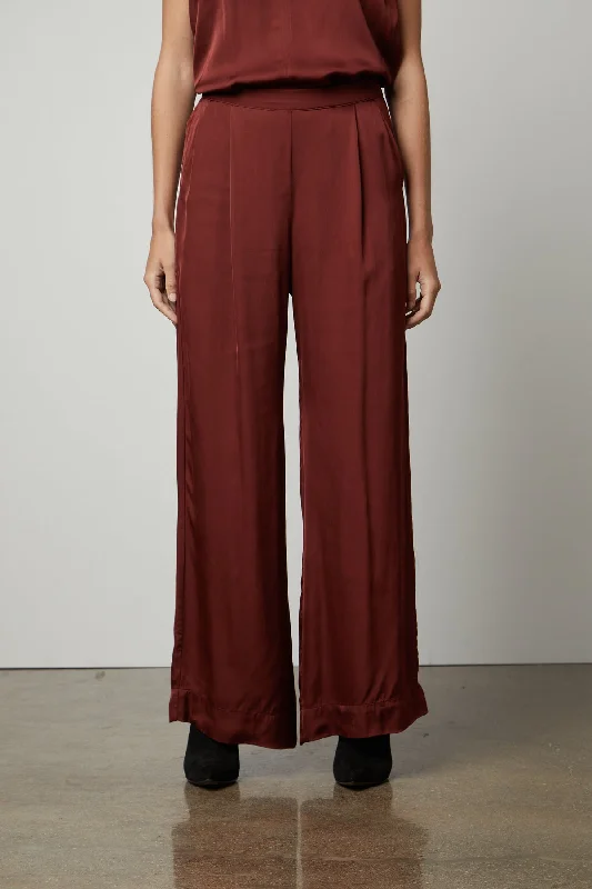 LIVI SATIN VISCOSE WIDE LEG PANT Soft Cotton Pants