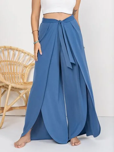 Women’s Plus Wide Leg Pants Formal Stretch Pants