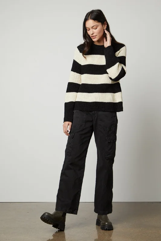 MAKAYLA SANDED TWILL CARGO PANT Casual Wide Pants