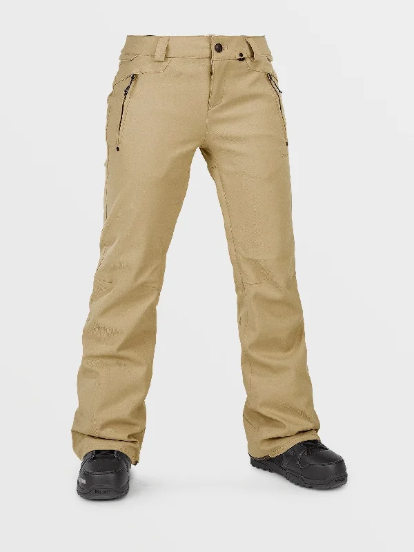 Womens Species Stretch Pants - Dark Khaki Fashionable Tapered Leg Pants