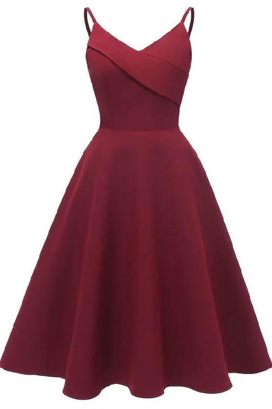 V-neck Spaghetti Straps Homecoming Dress   cg9245