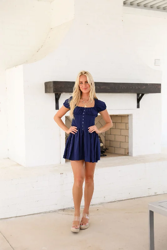 Camille Dress - Navy