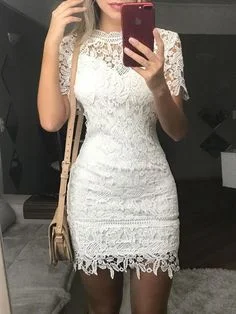 See Through Lace Bodycon Mini homecoming Dress  cg7039