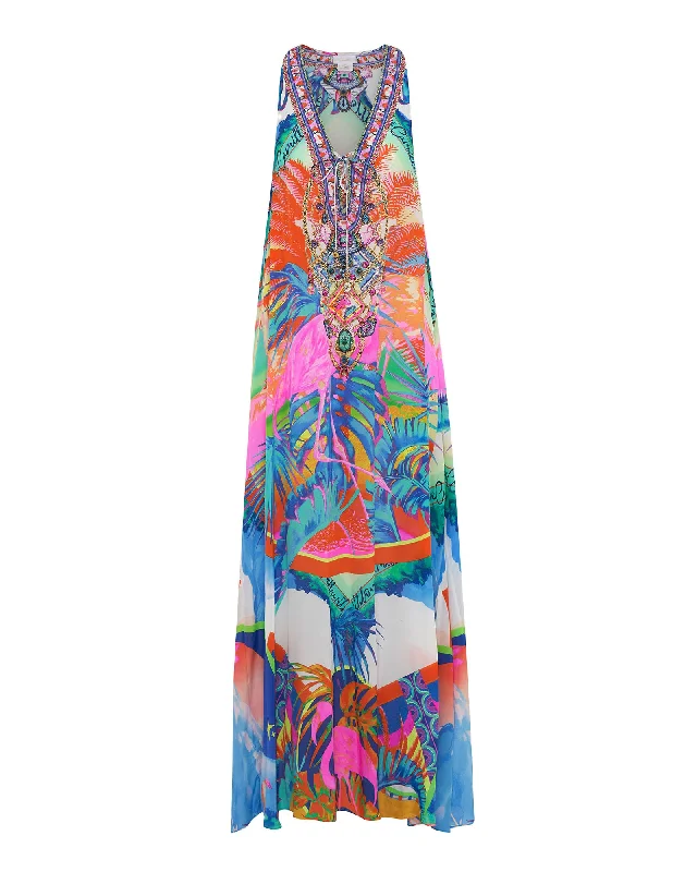 Lace Up Racer Back Dress | Flam Flam