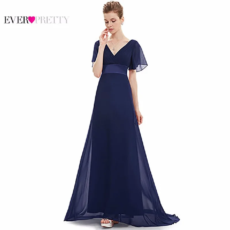 Evening Dresses EP09890 Padded Trailing Flutter Sleeve Long Women Gown 2020 New Chiffon Summer Style Special Occasion Dresses