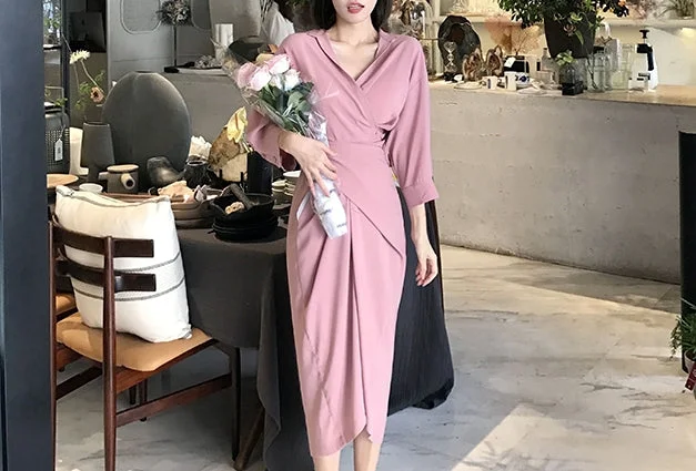 Orian dress (ready stock in pink (S)/ 2 colours)