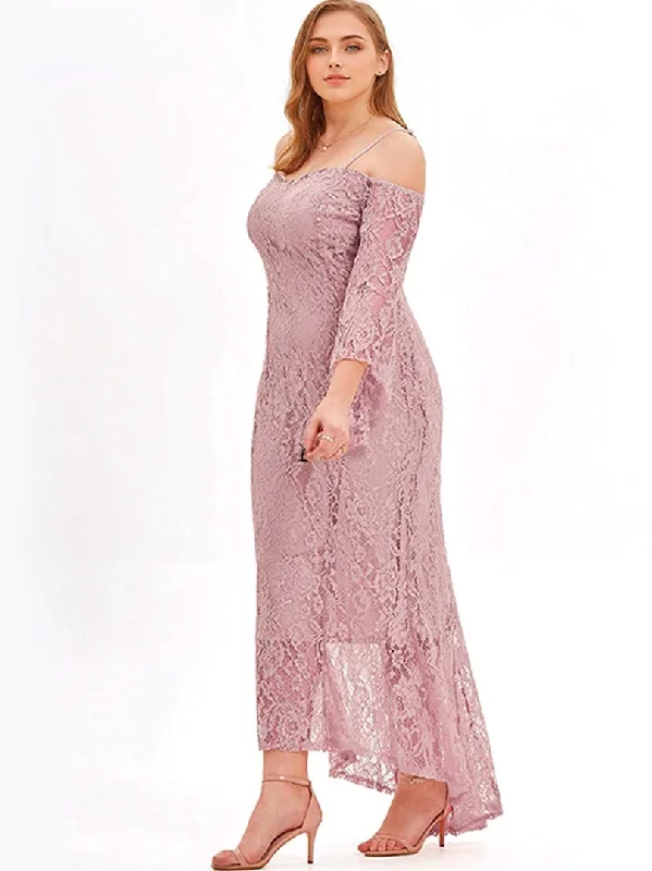 JuliaFashion - 2024 Sexy Off-Shoulder Sling Lace Loose Elegant Dresses