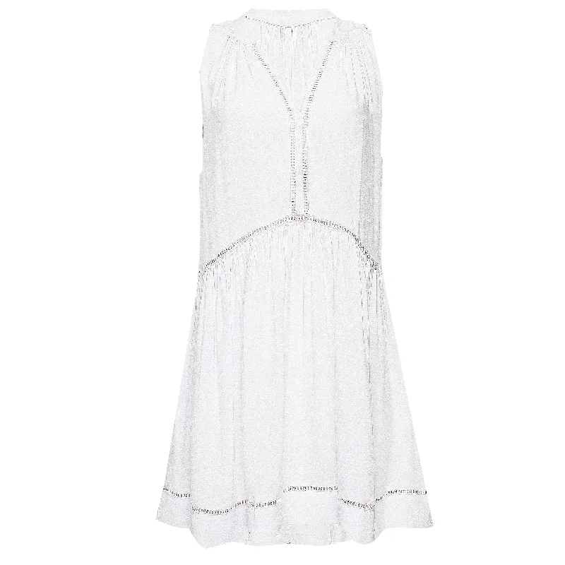 White Ladder Detail Dress