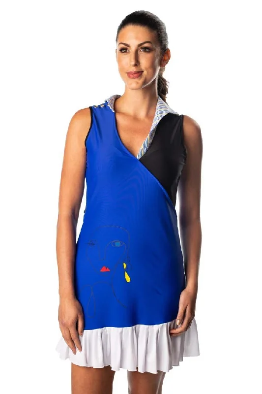 Portrait Blue and White Emily Dress - FINAL SALE