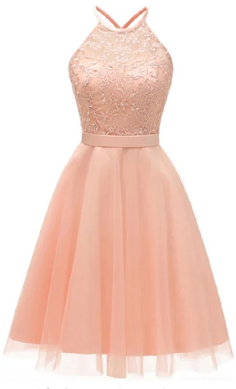 Women Lace Cocktail Dress Plus Size Halter-neck Short Sexy Short Cocktail homecoming Dress cg5908