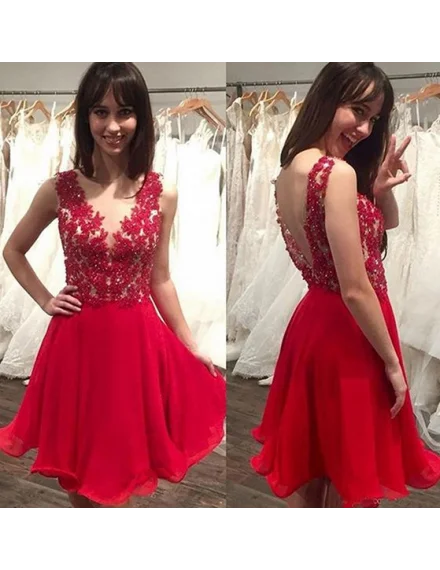 Appliques Homecoming Dress,Chiffon Graduation Dress   cg9421