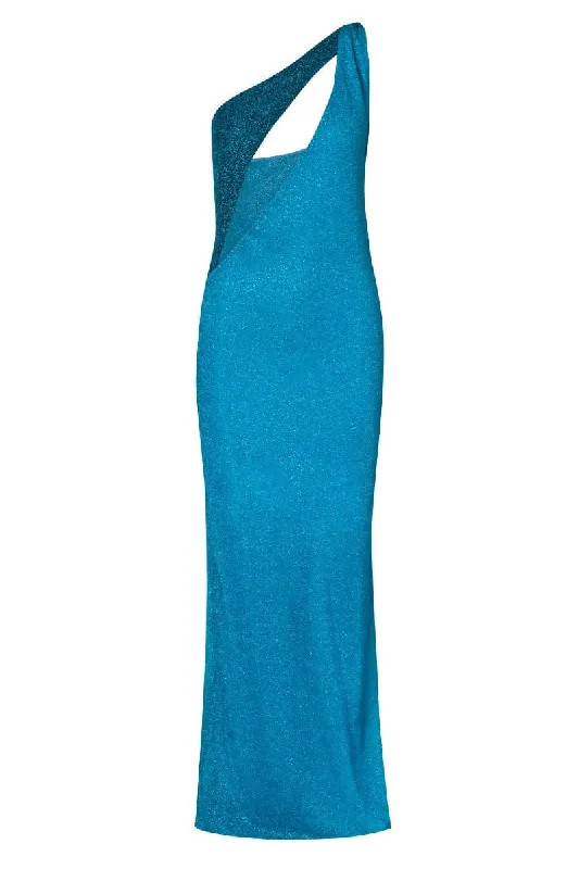 ASAKA GLOSS BLUE MAXI DRESS Cozy Spaghetti Strap Maxi Dress