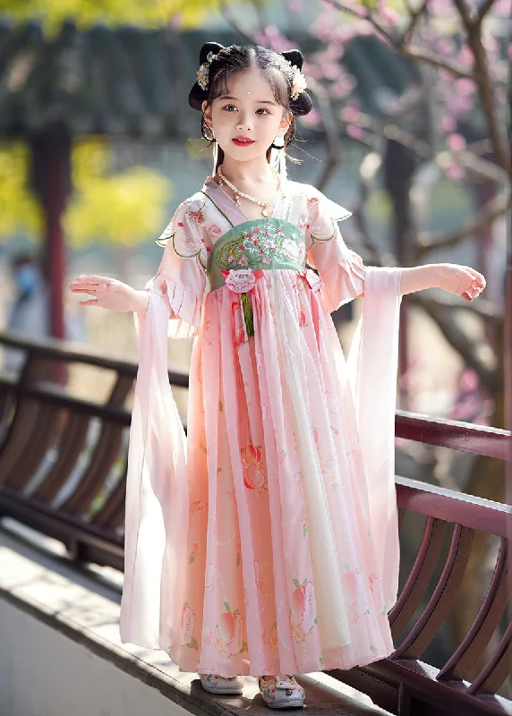 Elegant Pink Embroideried Patchwork Tassel Girls Maxi Dresses Flare Sleeve Trendy Satin Maxi Dress Elegant Pink Embroideried Patchwork Tassel Girls Maxi Dresses Flare Sleeve Trendy Satin Maxi Dress