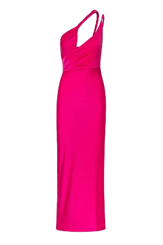 FUCHSIA LIA CUT-OUT MAXI DRESS Trendy Maxi Dress with Lace