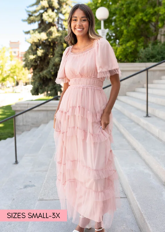 Kathryn Blush Maxi Dress Trendy Satin Maxi Dress