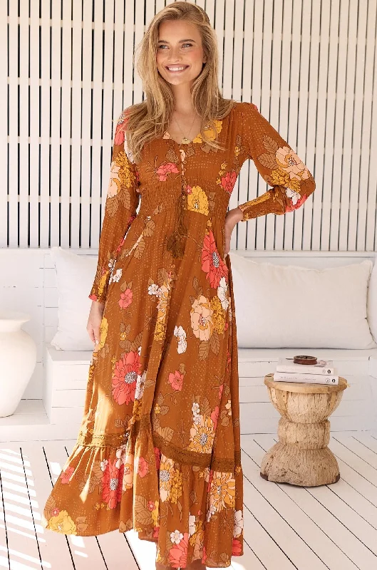 NATALIA SABRINA MAXI DRESS Comfortable Maxi Dress with Sleeves