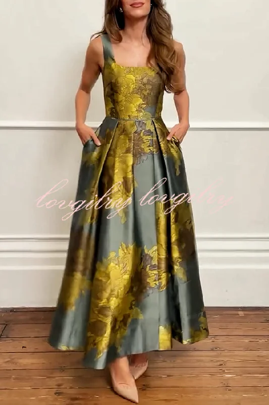 London Nights Satin Floral Pattern Square Neck Pocket Pleated Prom Maxi Dress Cozy Ribbed Maxi Dress London Nights Satin Floral Pattern Square Neck Pocket Pleated Prom Maxi Dress Cozy Ribbed Maxi Dress