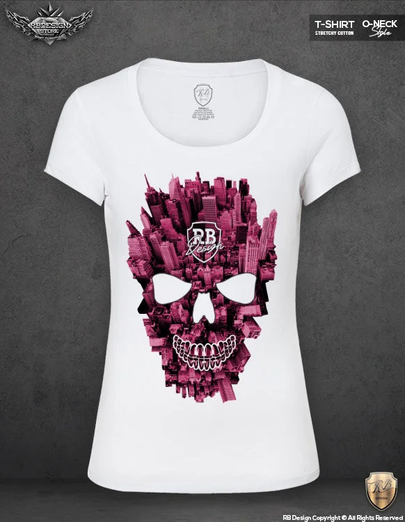 New York Manhattan Skull T-shirt Unique Ladies Graphic Tank Top WD346 Graphic Embroidered Appliqued New York Manhattan Skull T-shirt Unique Ladies Graphic Tank Top WD346 Graphic Embroidered Appliqued