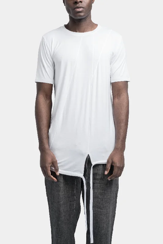 Bamboo drawstring detail t-shirt, White Polka Dot Checkered Tartan
