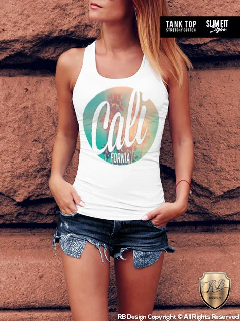 Ladies LA California T-shirt Fresh Summer Beach Tank Top RB Design WD270 Layered Multi-layer Single Layer Ladies LA California T-shirt Fresh Summer Beach Tank Top RB Design WD270 Layered Multi-layer Single Layer