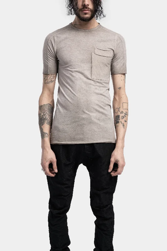 Lightweight cotton t-shirt, Shale Solid Color Striped Floral
