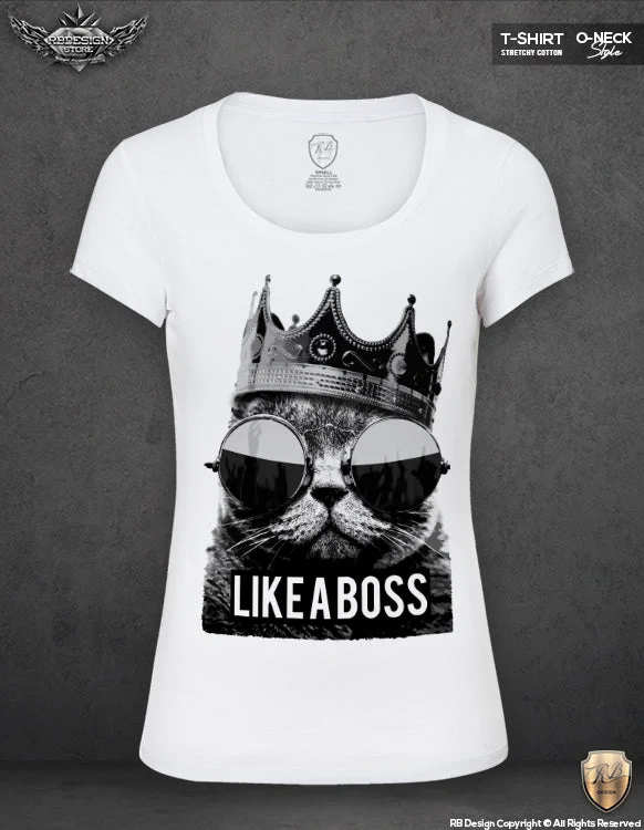 Like a Boss Womens T-shirt Trendy Cat Lover Tank Top WD151 Machine Wash Dry Clean Hand Wash Like a Boss Womens T-shirt Trendy Cat Lover Tank Top WD151 Machine Wash Dry Clean Hand Wash
