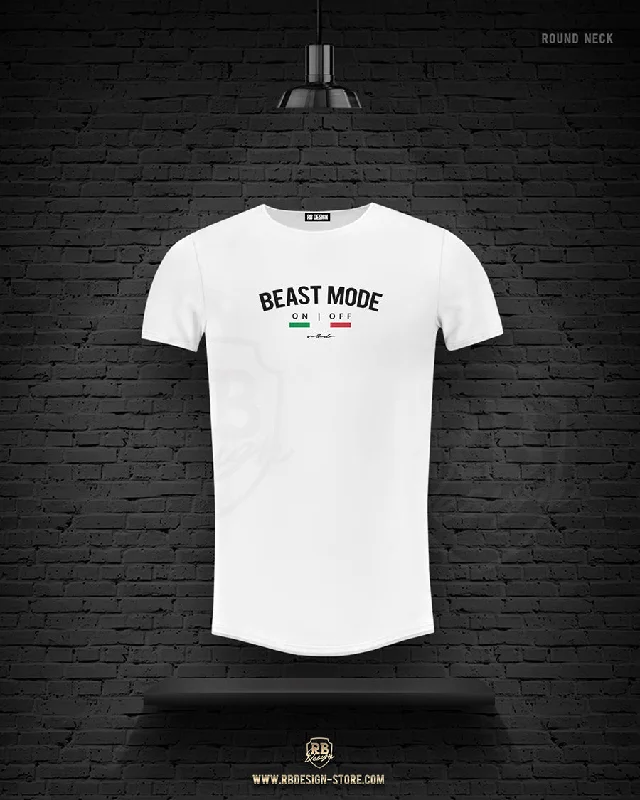 Men's T-shirt "Beast Mode" Round Neck Long Fit MD930 Chenille Blend Fleece Blend Nylon Blend Men's T-shirt "Beast Mode" Round Neck Long Fit MD930 Chenille Blend Fleece Blend Nylon Blend