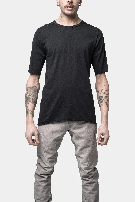 Semi Raglan Short sleeve T-Shirt, Noir Chenille Brocade Lace