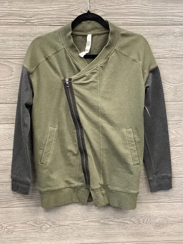 Athletic Jacket By Lululemon In Green, Size: 4 Faux Fur Jacket Real Fur Jacket Shearling Jacket Athletic Jacket By Lululemon In Green, Size: 4 Faux Fur Jacket Real Fur Jacket Shearling Jacket