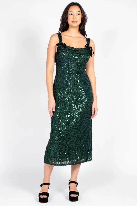 Evergreen Elegance Sequin Mini Dress Elegant Sequin Mini Dress