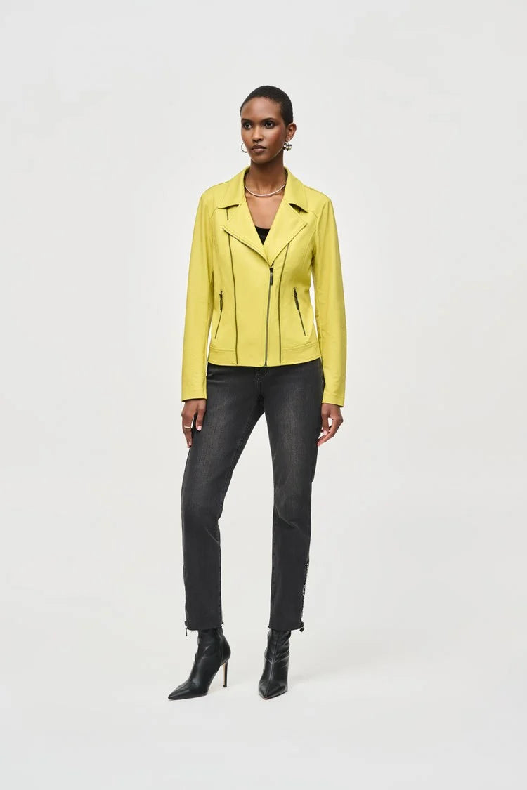 Joseph Ribkoff Wasabi Foiled Knit Moto Jacket Satin Jacket Silk Jacket Chiffon Jacket Joseph Ribkoff Wasabi Foiled Knit Moto Jacket Satin Jacket Silk Jacket Chiffon Jacket