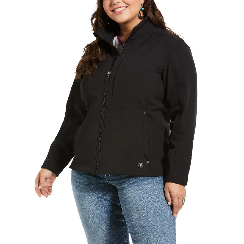 REAL Softshell Jacket Notch Collar Peter Pan Collar Cowl Neck
