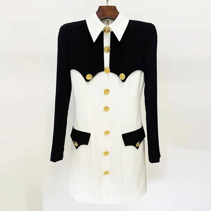 Womne Short Buttoned Mini Dress Gold Button Long Sleeve Dress Trendy Off-Shoulder Dress Mini Womne Short Buttoned Mini Dress Gold Button Long Sleeve Dress Trendy Off-Shoulder Dress Mini