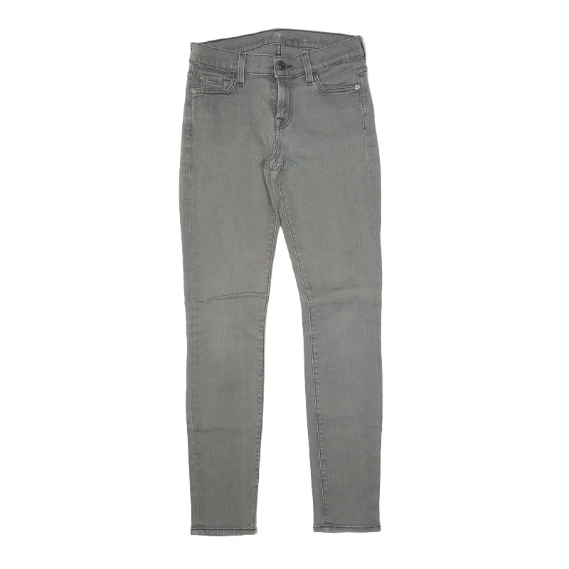 7FORALLMANKIND Jeans Grey Denim Slim Skinny Womens W25 L28 Chic Faded Blue Jeans