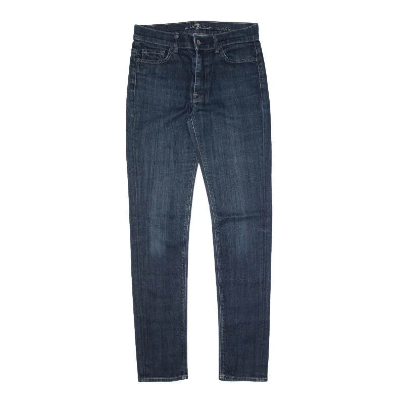 7FORALLMANKIND Sophie Jeans Blue Denim Slim Skinny Stone Wash Womens W27 L32 Fashionable Slouchy Fit Jeans 7FORALLMANKIND Sophie Jeans Blue Denim Slim Skinny Stone Wash Womens W27 L32 Fashionable Slouchy Fit Jeans