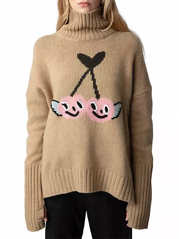 Alma Cerise Sweater In Nut Fleece Sweater Nylon Polyester