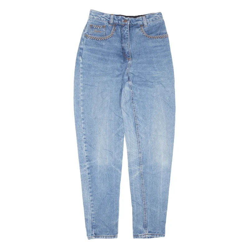ANTHEA Rhinestones Jeans Blue 90s Denim Regular Mom Stone Wash Womens W26 L31 Casual Loose Fit Jeans ANTHEA Rhinestones Jeans Blue 90s Denim Regular Mom Stone Wash Womens W26 L31 Casual Loose Fit Jeans