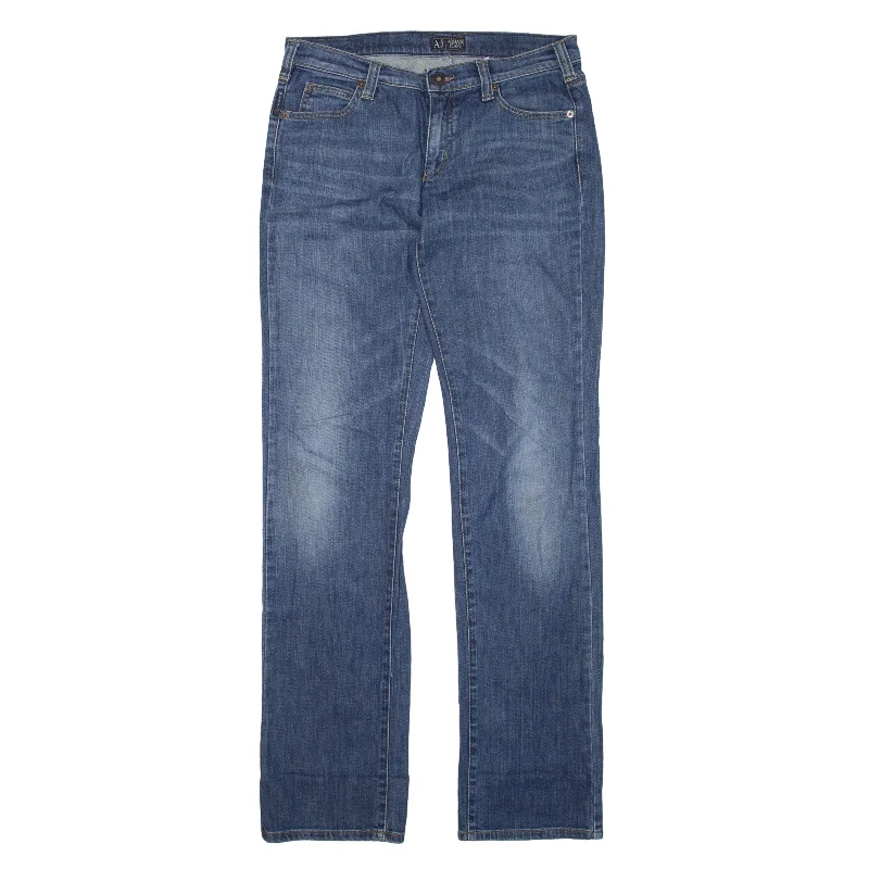 ARMANI Jeans Blue Denim Regular Straight Womens W29 L34 Elegant High-Waisted Flared Jeans ARMANI Jeans Blue Denim Regular Straight Womens W29 L34 Elegant High-Waisted Flared Jeans