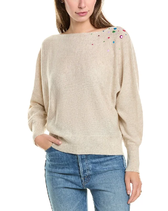 Brodie Cashmere Wool & Cashmere-Blend Hot Fix Off Shoulder Jumper Cotton Fabric Linen Fabric Terry Fabric