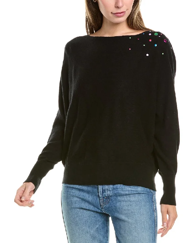 Brodie Cashmere Wool & Cashmere-Blend Hot Fix Off Shoulder Jumper Machine Wash Dry Clean Hand Wash