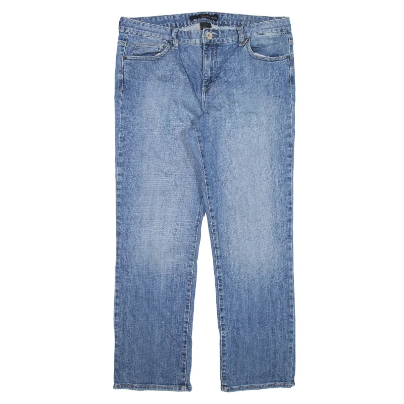 CALVIN KLEIN Jeans Blue Denim Regular Straight Womens W32 L27 Trendy Wide-Leg High-Waist Denim