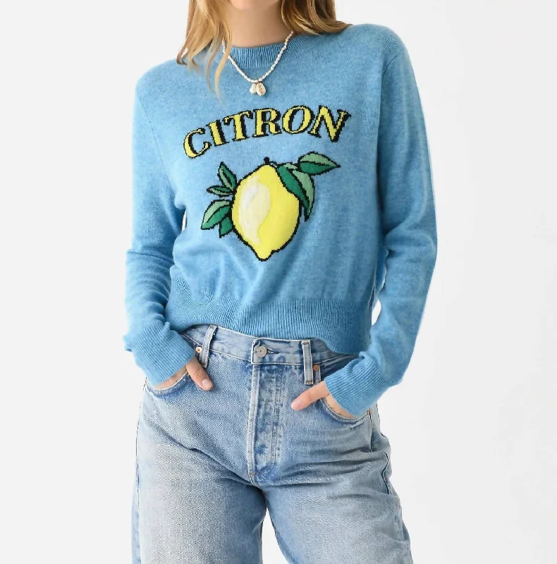 Cashmere Citron Sweater In Blue Sweater Knitwear Pullover