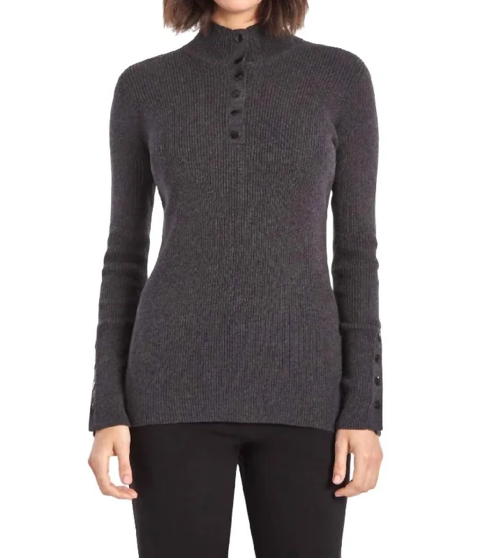 Crusader Sweater In Cinder Elasticated Padded Insulated