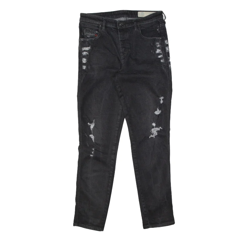 DIESEL Distressed Babhila Jeans Black Denim Slim Skinny Womens W29 L32 Fashionable Straight Fit Denim DIESEL Distressed Babhila Jeans Black Denim Slim Skinny Womens W29 L32 Fashionable Straight Fit Denim