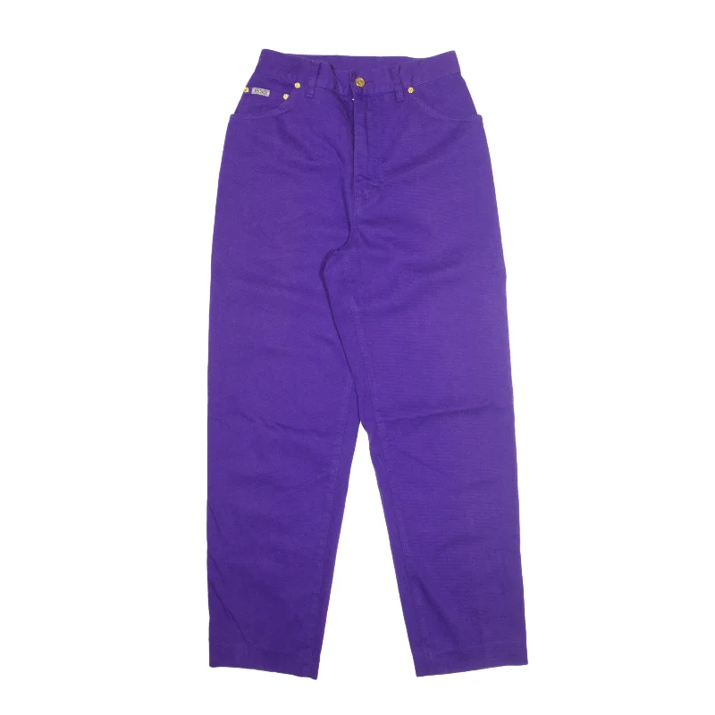 ESCADA ONE Jeans Purple 90s Denim Regular Mom Womens W26 L29 Stylish Paperbag Waist Denim ESCADA ONE Jeans Purple 90s Denim Regular Mom Womens W26 L29 Stylish Paperbag Waist Denim