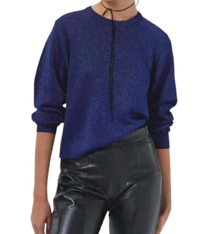 Glitter Sweater In Navy Elegant Classic Vintage